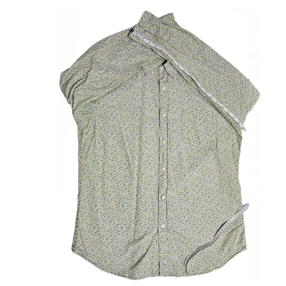 J. Crew Men's Light Tan Patterned Button Down Shirt